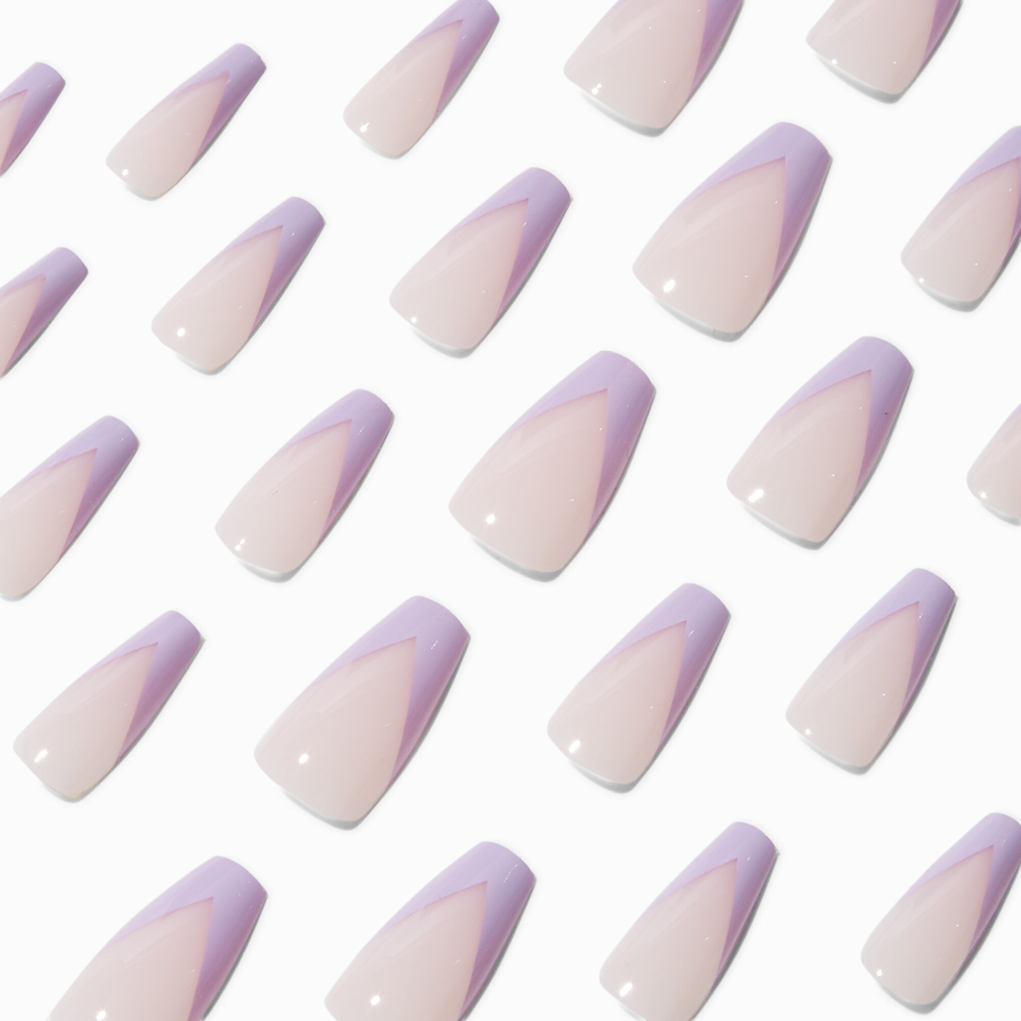 View Claires French Tips Squareletto Vegan Faux Nail Set 24 Pack Lilac information