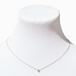 C LUXE by Claire&#39;s Sterling Silver 1/10 ct. tw. Laboratory Grown Diamond Bezel Stone Pendant Necklace,