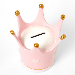 Claire&#39;s Club Heart Crown Ceramic Bank - Pink,