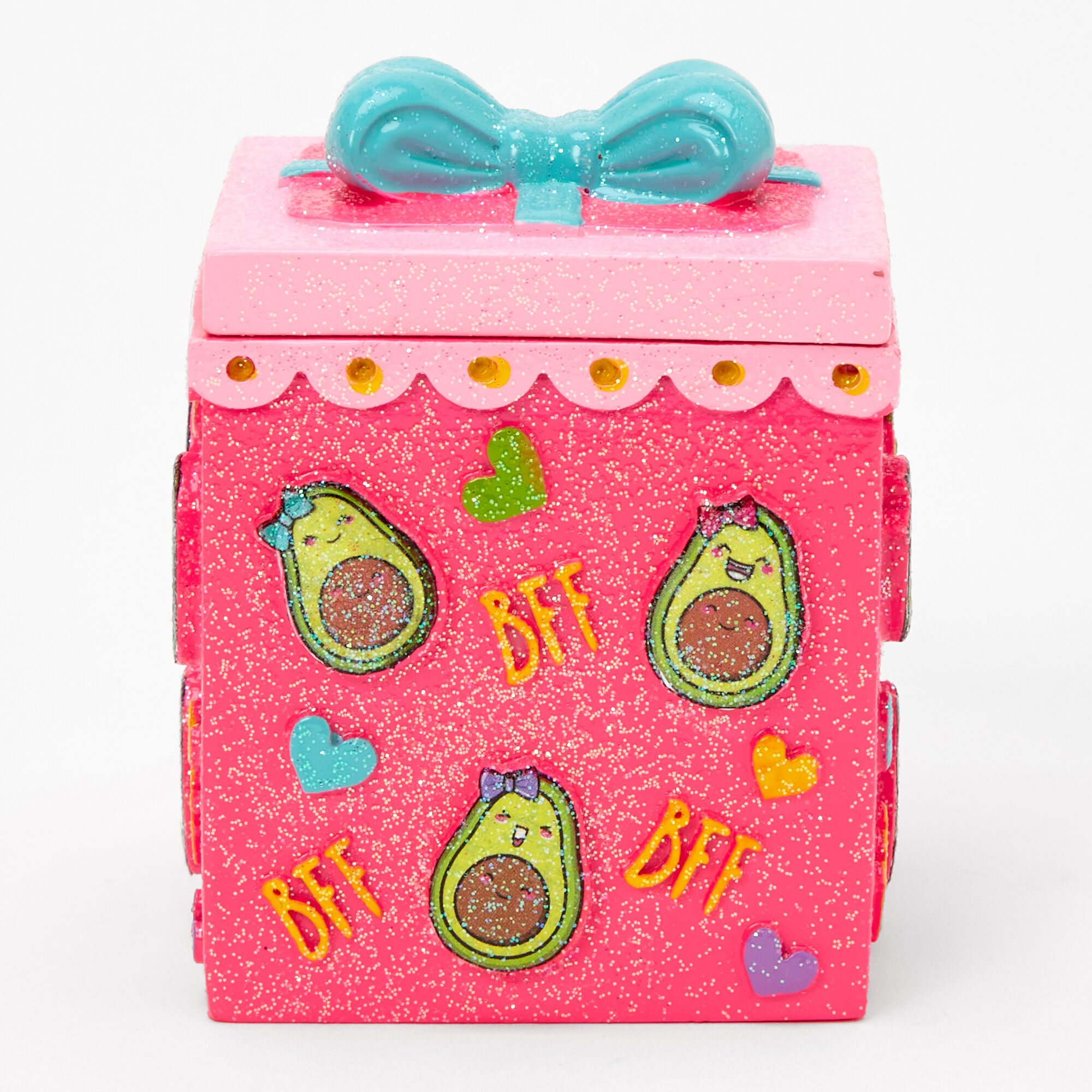 Boîte à babioles avocat à paillettes - Rose,