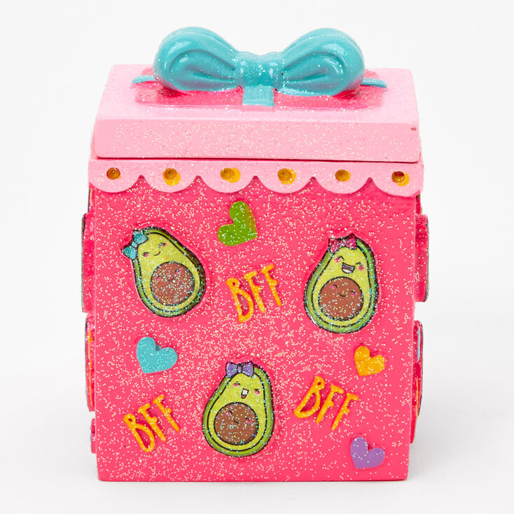 Bo&icirc;te &agrave; babioles avocat &agrave; paillettes - Rose,