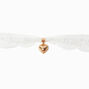 Gold-tone Puffy Heart Lace Necklace,