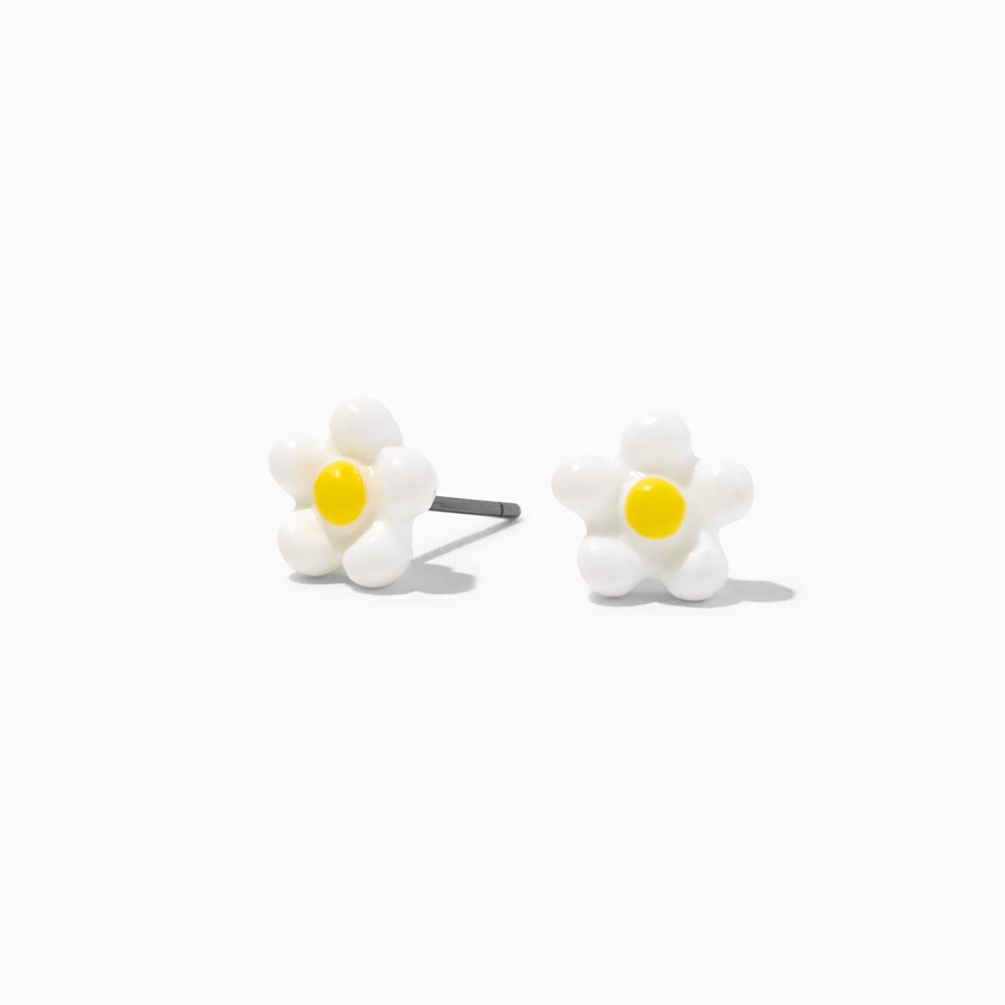 View Claires Daisy Stud Earrings White information