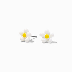 Clous d&#39;oreilles marguerites blanches,