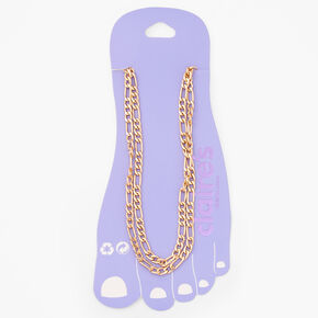 Gold Double Chain Link Anklet,