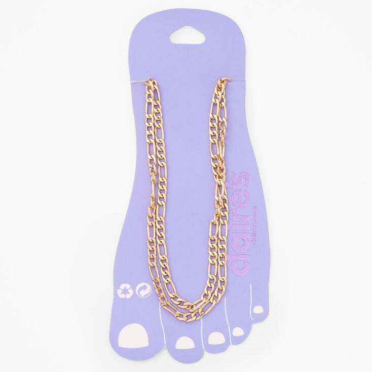 Gold Double Chain Link Anklet,