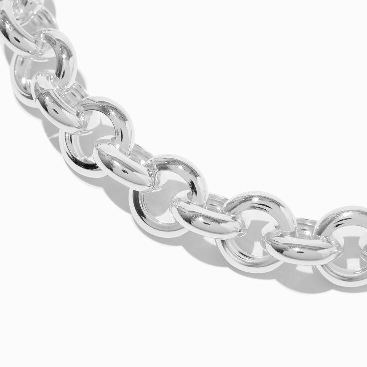 Silver-tone Chunky Round Chain Necklace ,