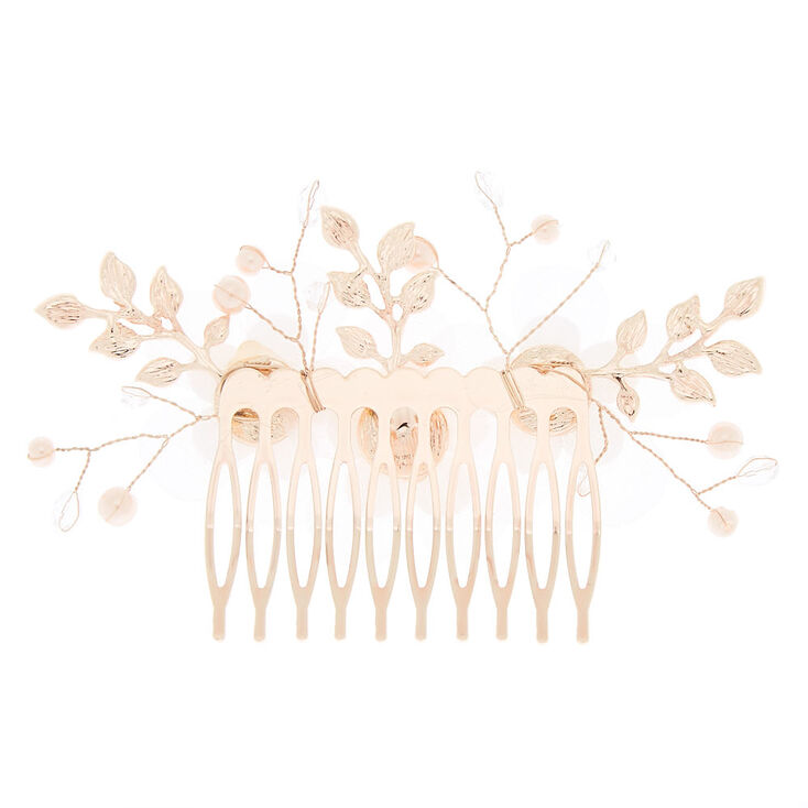 Flower &amp; Leaf Pearl Hair Comb,
