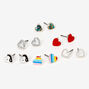 Heart Stud Earrings - 6 Pack,