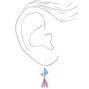 2.5&quot; Glitter Butterfly Tassel Drop Earrings,