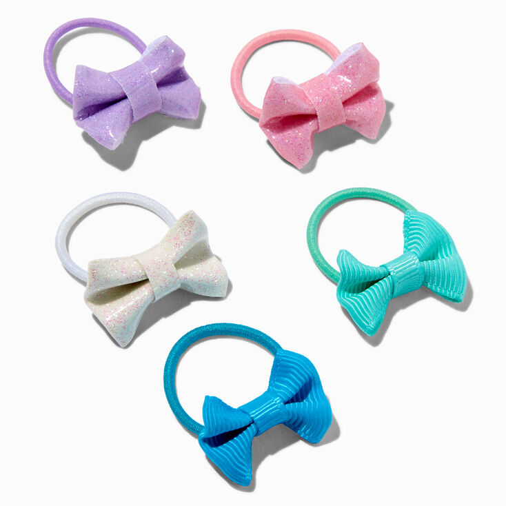 Claire's Club Mermaid Glitter Bow Hair Ties - 10 Pack