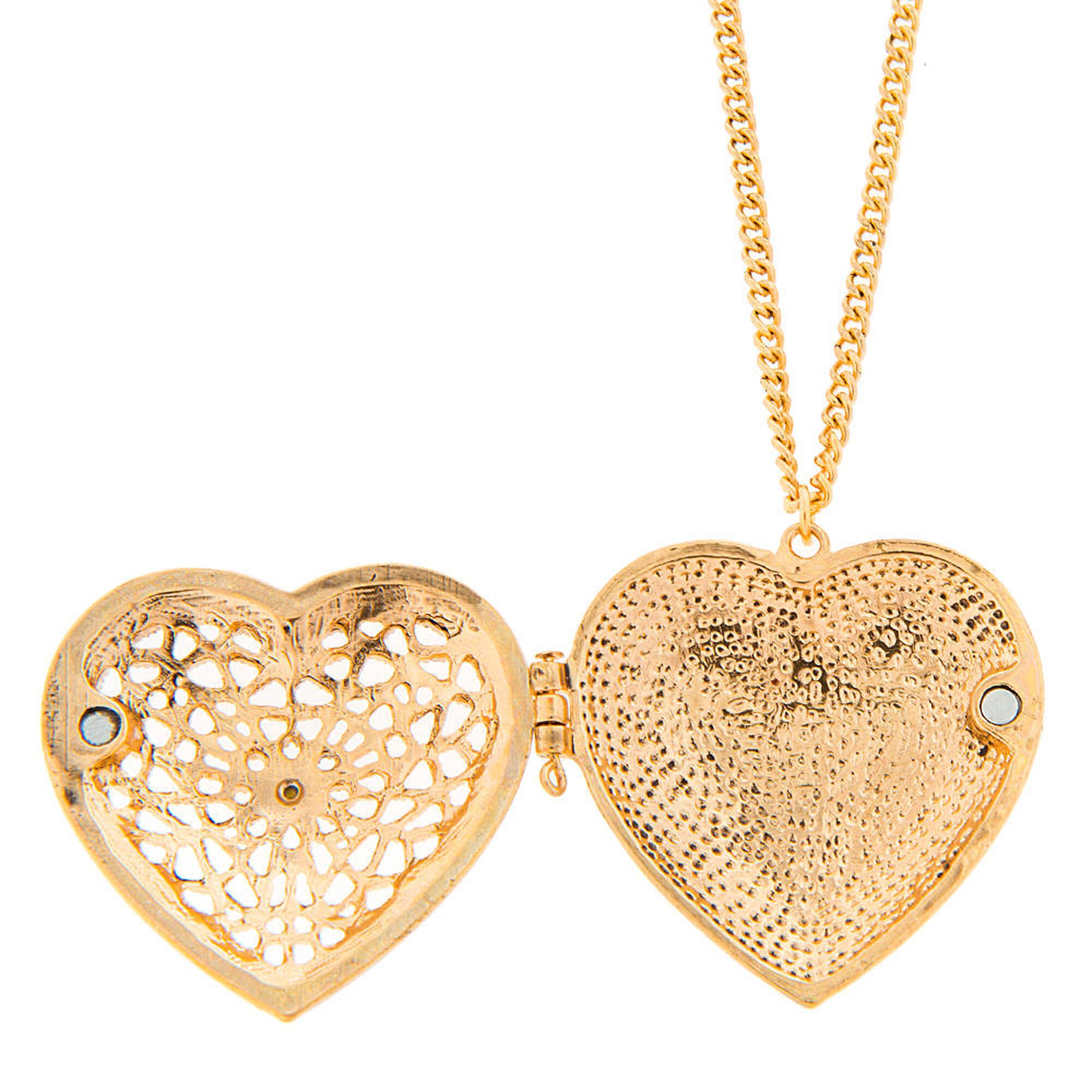 Gold heart locket pendant
