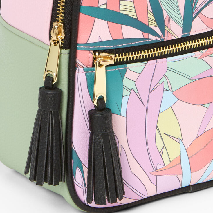 Palm Leaf Colorblock Small Backpack,