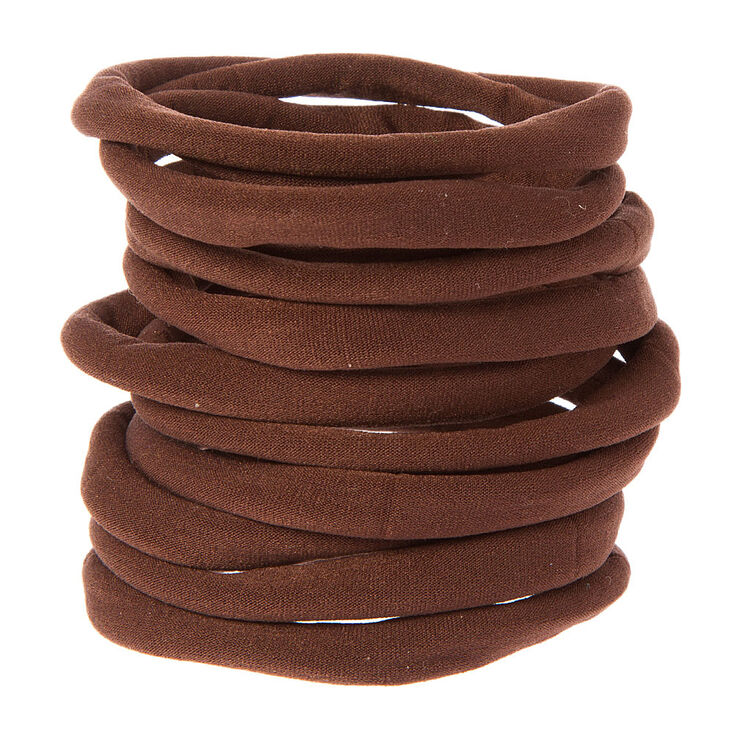 Rolled Hair Ties - Brown, 10 Pack,