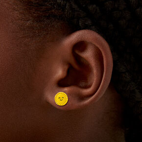 Yellow Sun Silver Stud Earrings - 9 Pack,