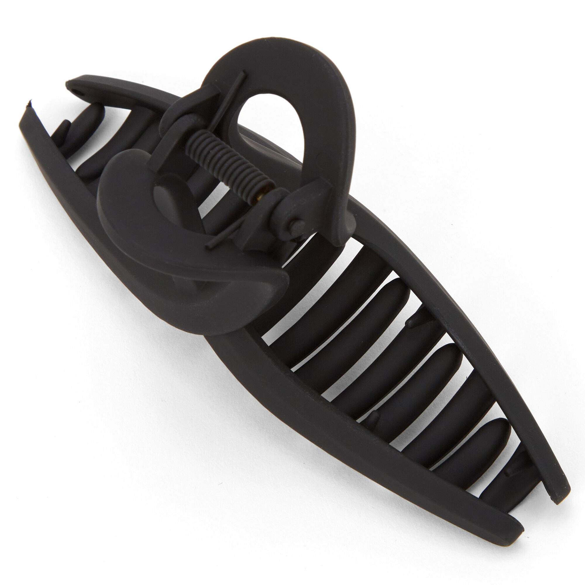Black Large Loopy Thin Matte Hair Claw,