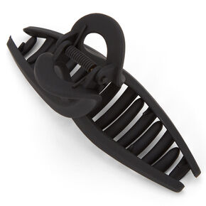 Black Large Loopy Thin Matte Hair Claw,