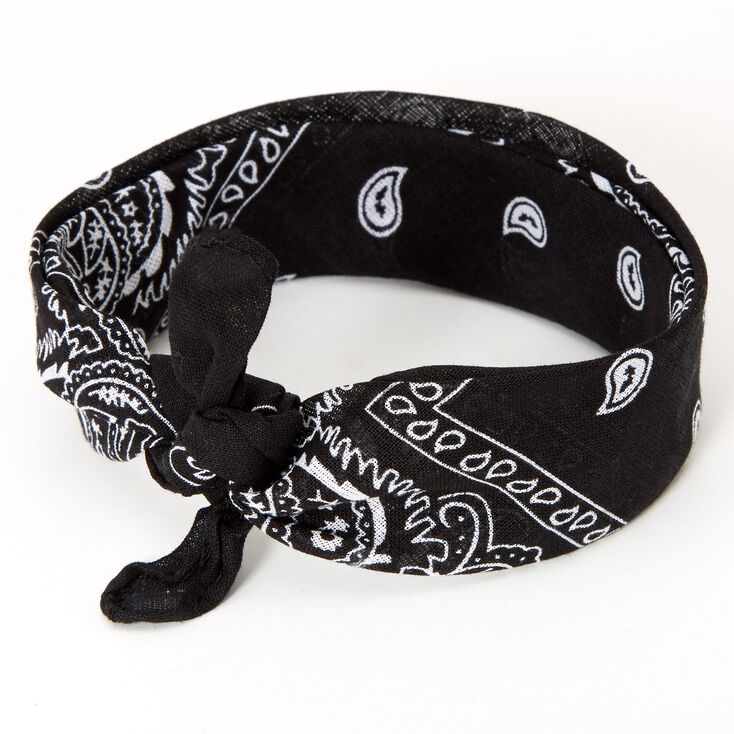 Claire&#39;s Club Paisley Bandana Headwrap - Black,