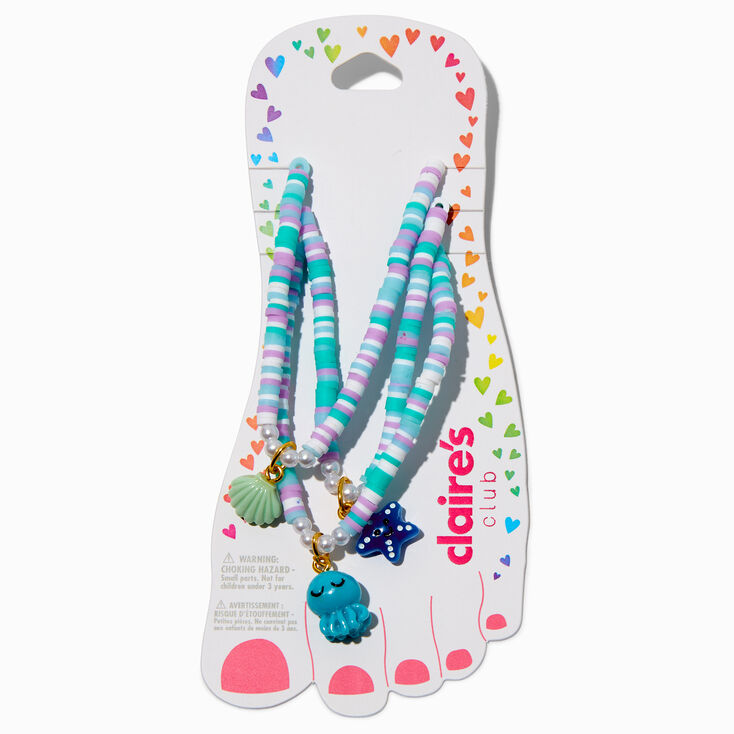 Claire&#39;s Club Sea Life Stretch Anklets - 3 Pack,