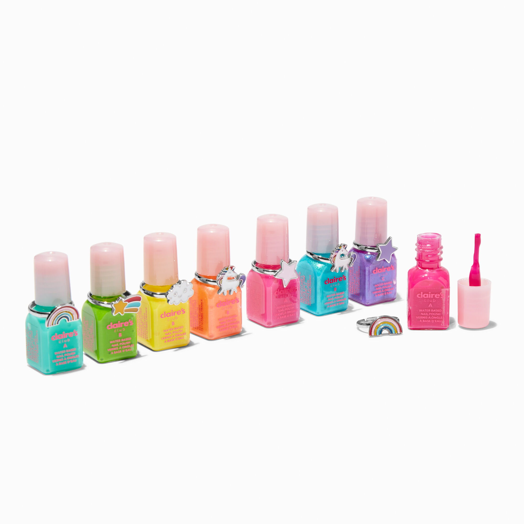 View Claires Club PeelOff Nail Polish Set 8 Pack Rainbow information