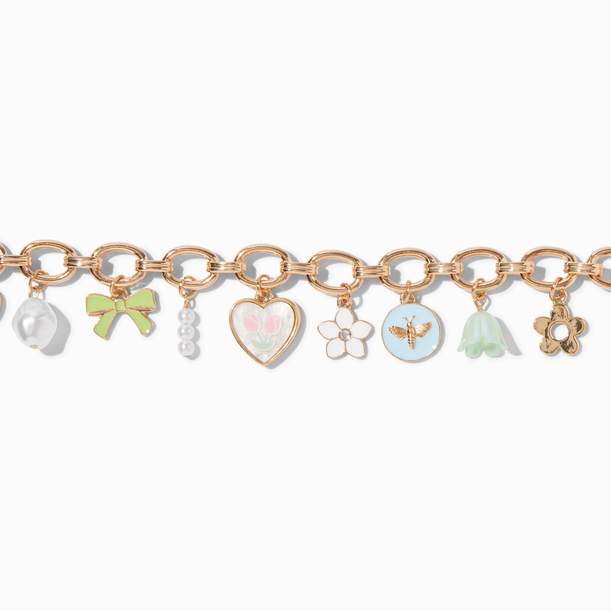 Gold-tone Spring Charm Bracelet,