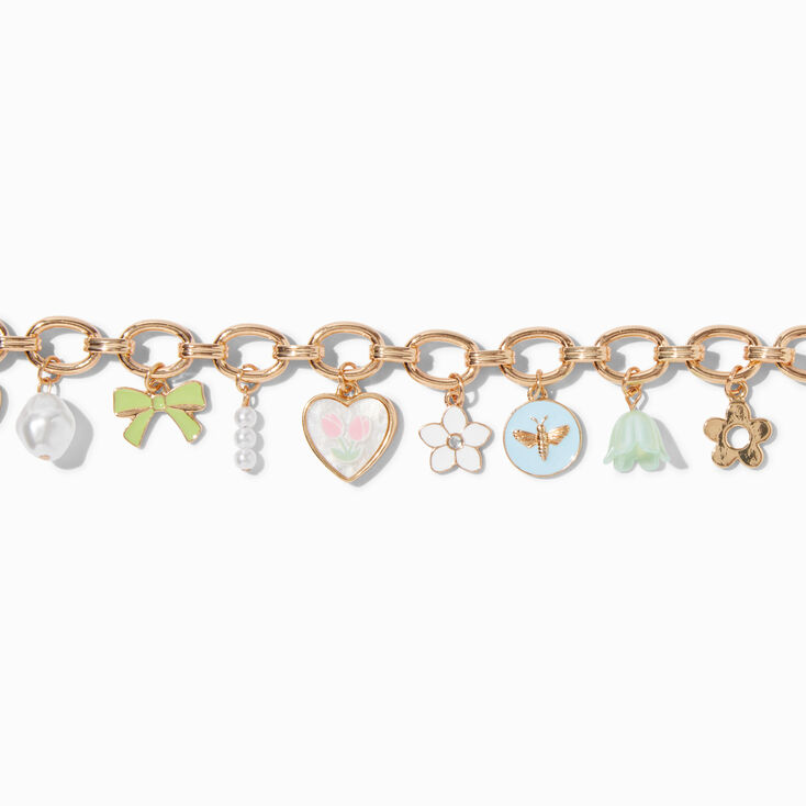 Gold-tone Spring Charm Bracelet,