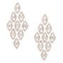 Rose Gold Glass Rhinestone 2.5&quot; Chandelier Earrings,