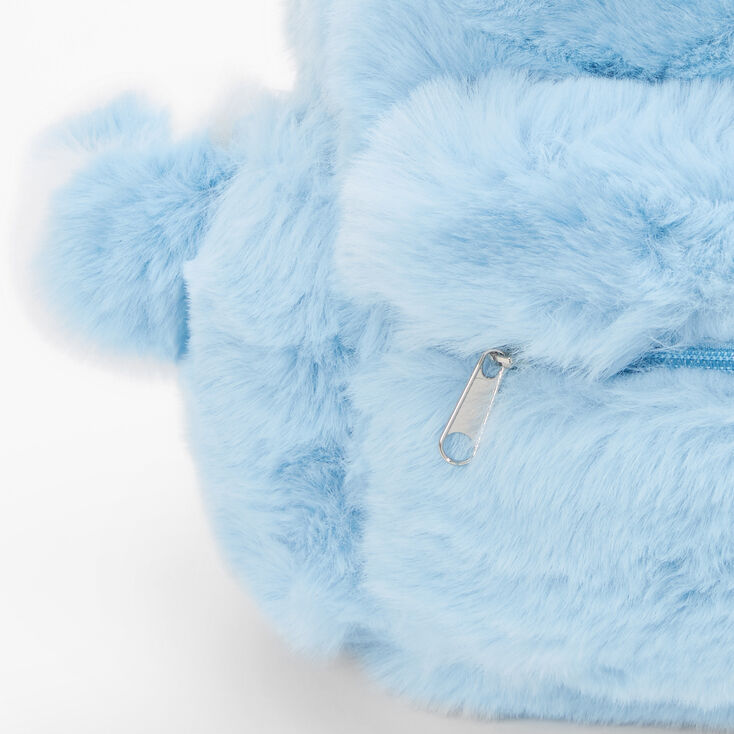 Light Blue Furry Fuzzy Backpack | Claire's US
