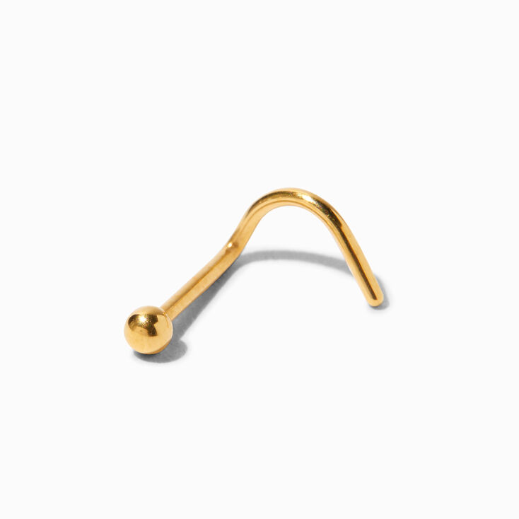 18kt Gold Plated Titanium Ball 20G Nose Stud