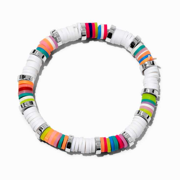 Rainbow Heishi Bead Stretch Bracelet ,