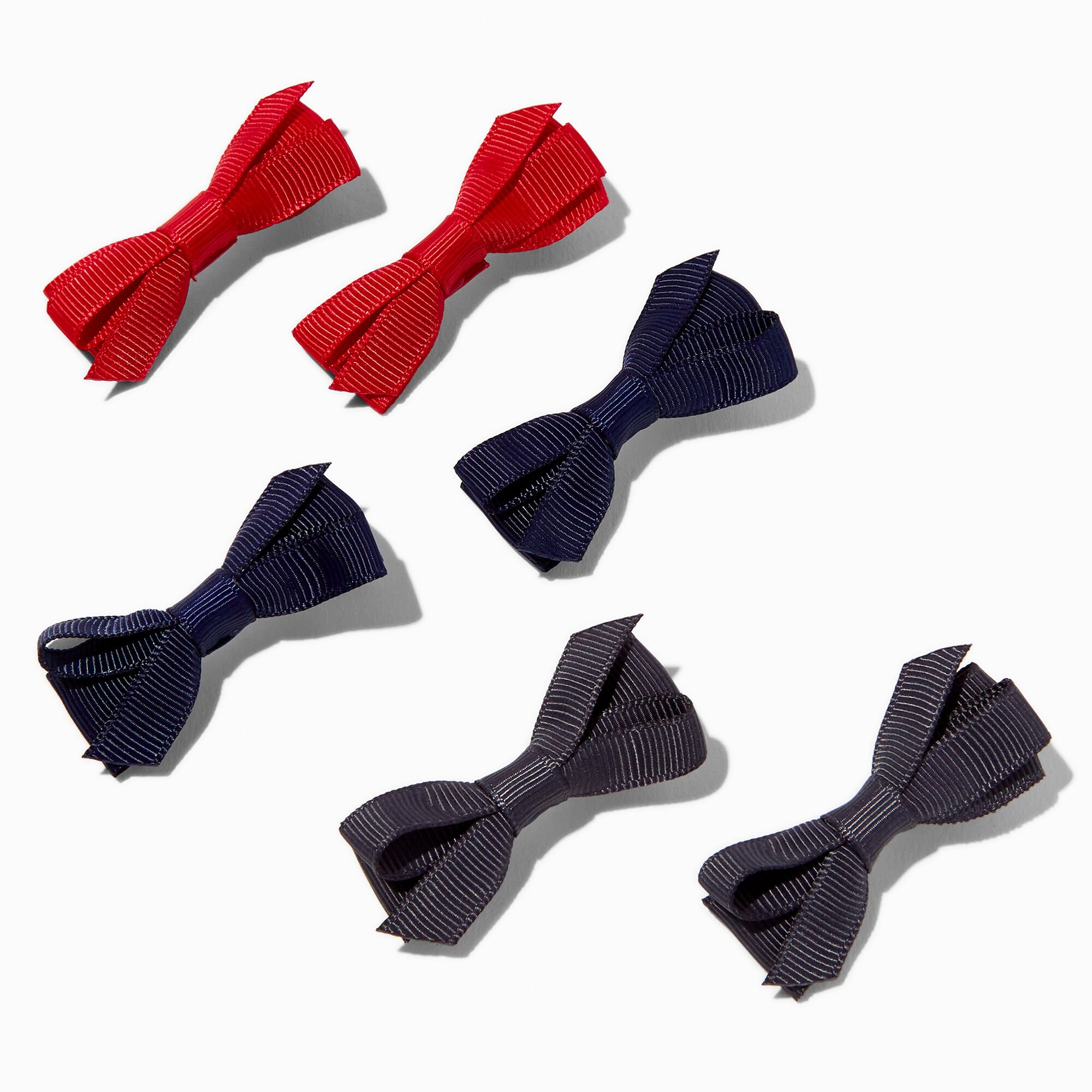 View Claires Club School Bow Hair Clips 6 Pack Red information