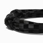 Black Check Knotted Headband,