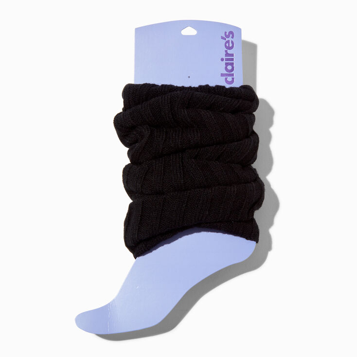 Black Sweater-Knit Leg Warmers,