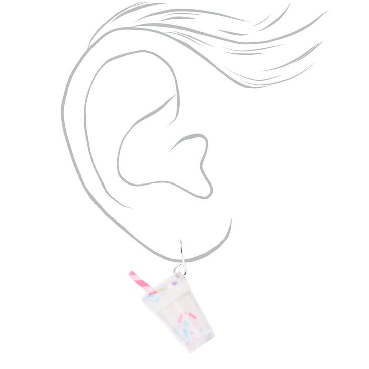 Vanilla Milkshake 1&quot; Silver Drop Earrings,