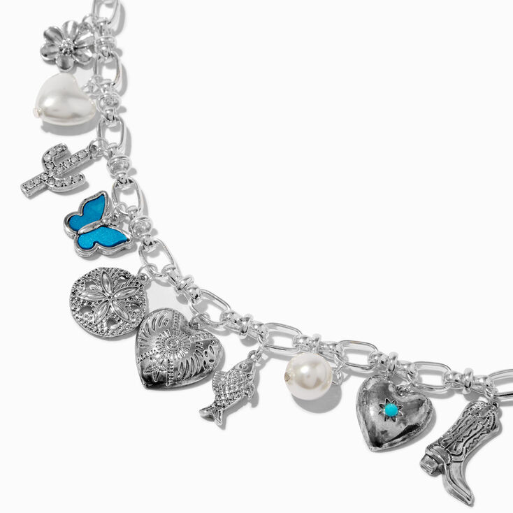 Silver-tone Cowgirl Charm Necklace,