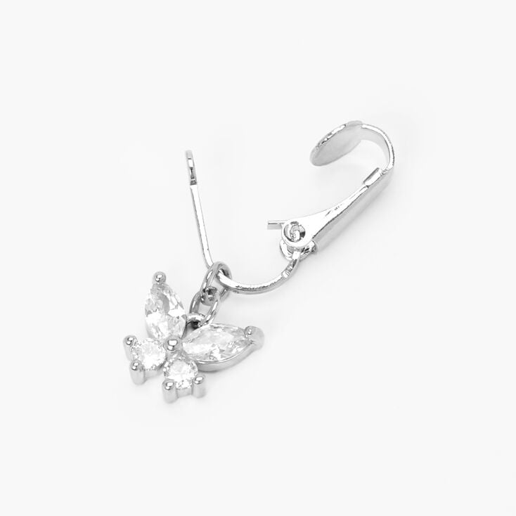 Crystal Butterfly Clip On Faux Belly Ring,