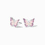 Pink &amp; Purple Ombr&eacute; Butterfly Stud Earrings,