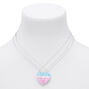 Best Friends Blue &amp; Pink Split Heart Pendant Necklaces - 3 Pack,