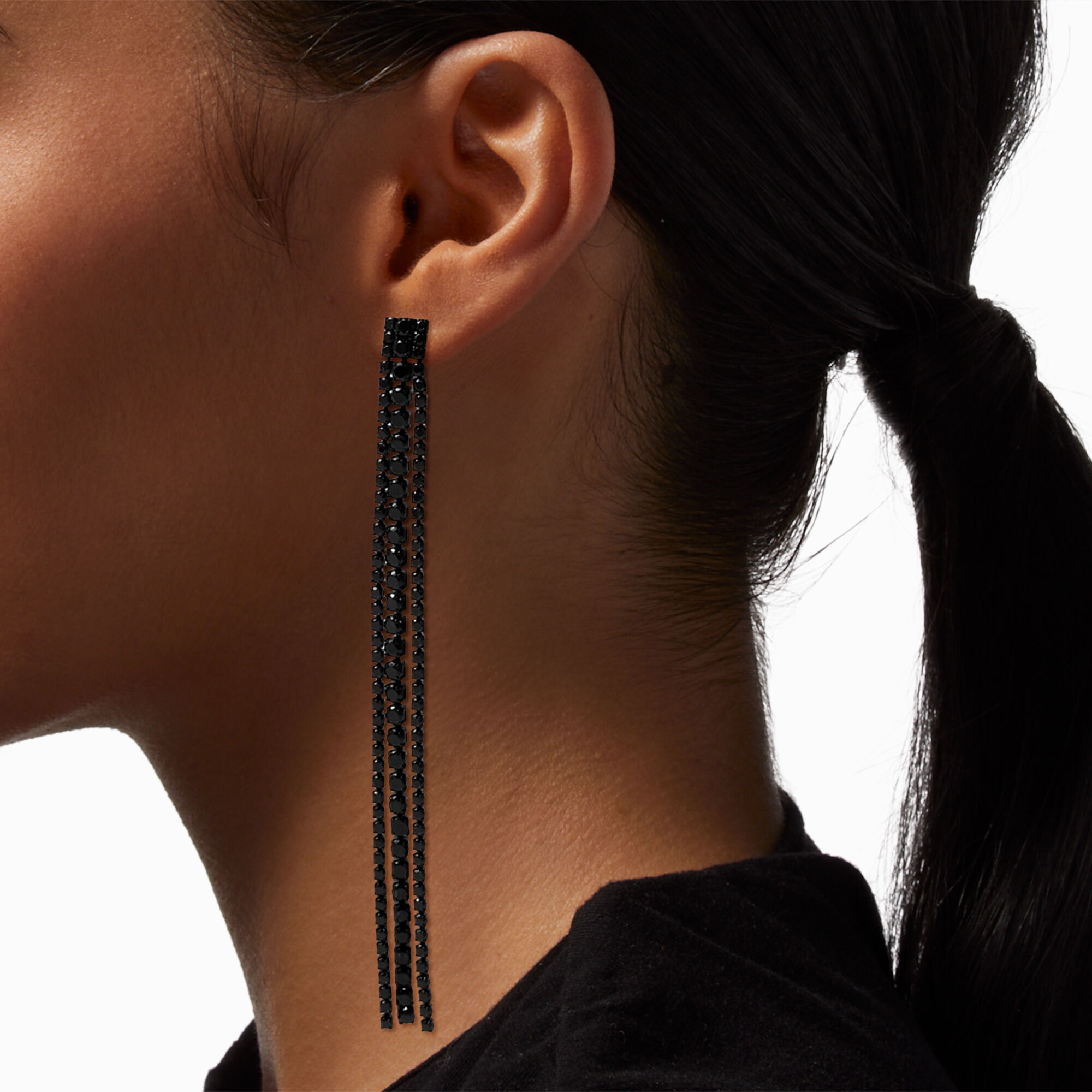Jet sales black earrings