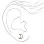 Silver Titanium Crescent Moon Stud Earrings,