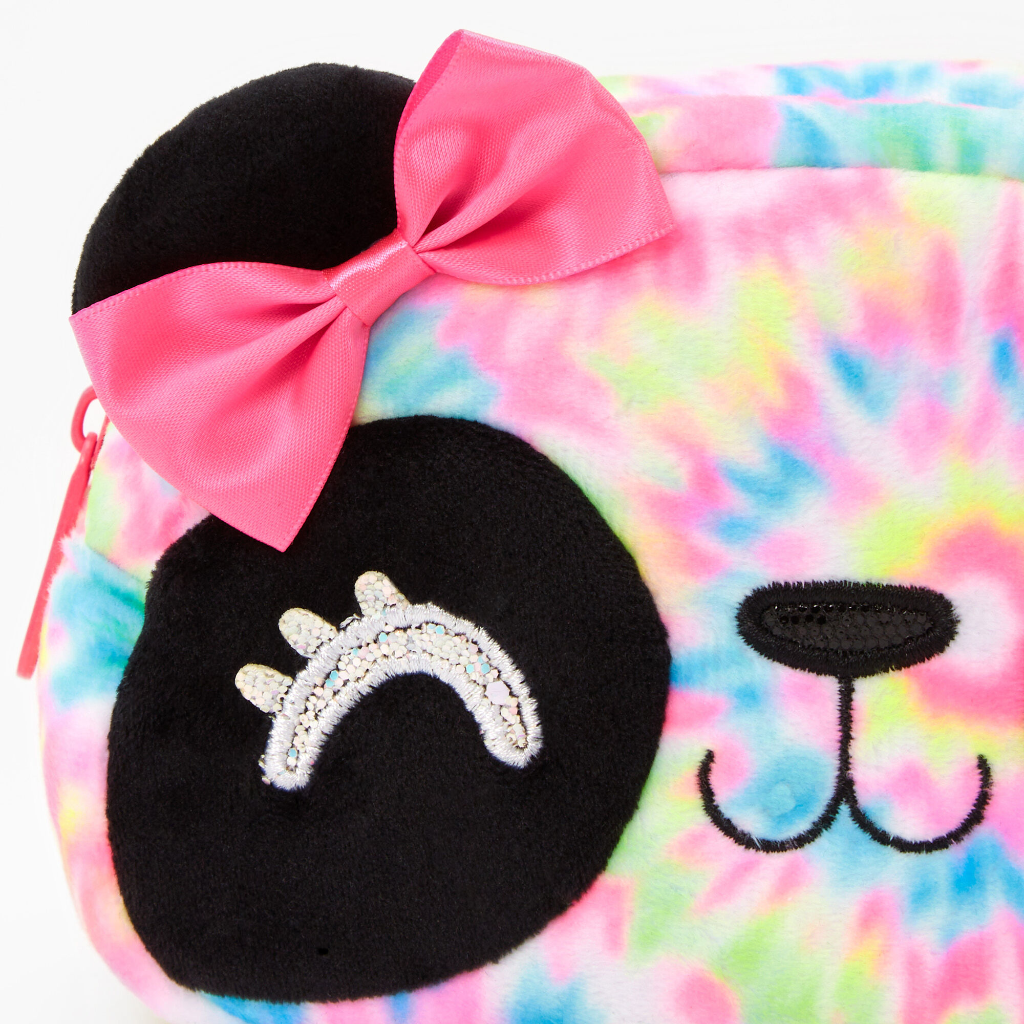 Plush Panda Tie-Dye Makeup Bag - Rainbow,