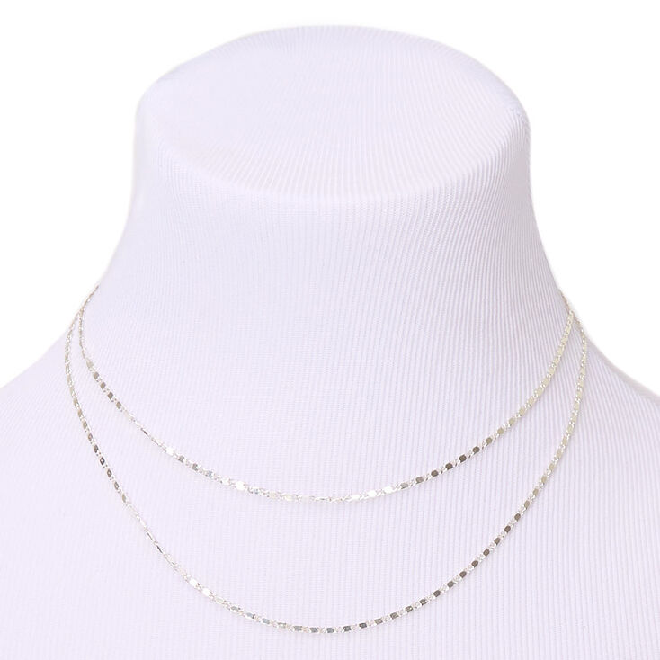 Silver Multi Strand Chain Necklace,