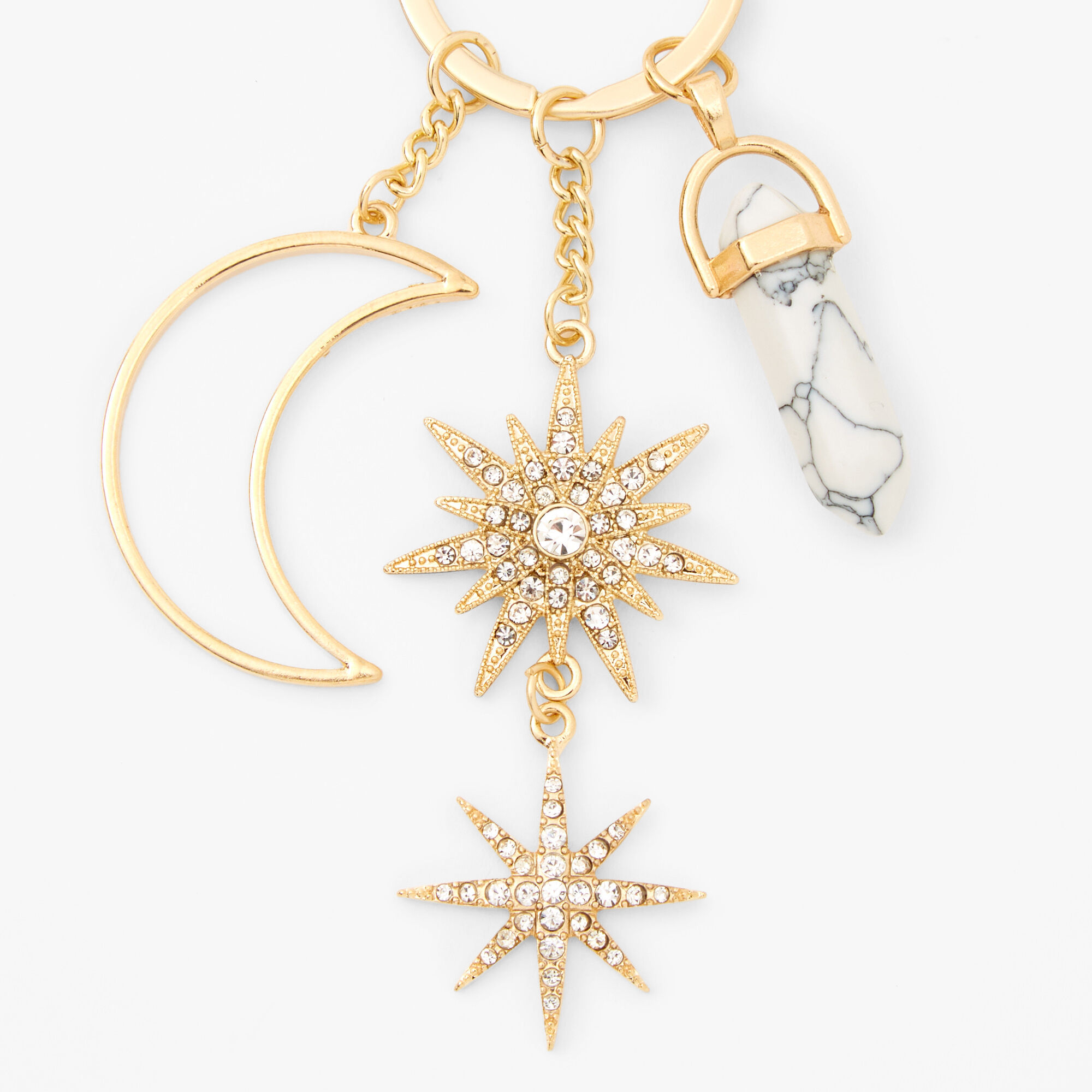 Gold Cosmic Crystal Zodiac Keychain,
