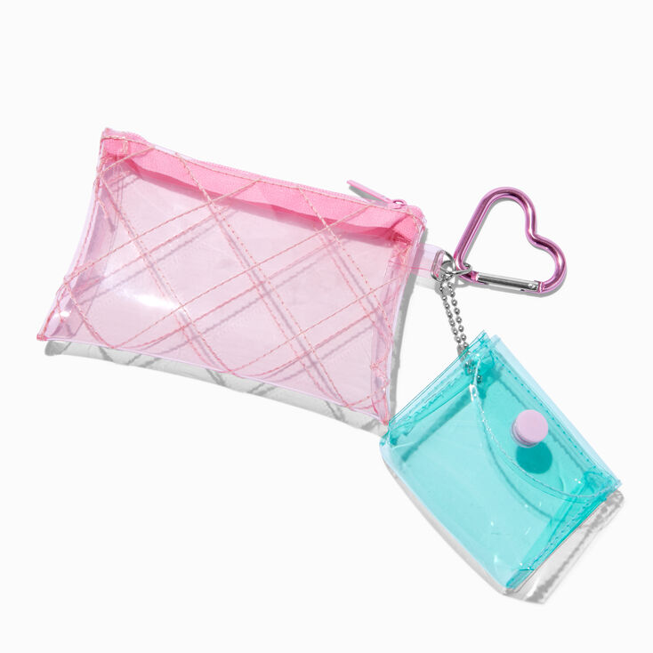 Pink &amp; Teal Clear Coin Purse Set - 2 Pack,