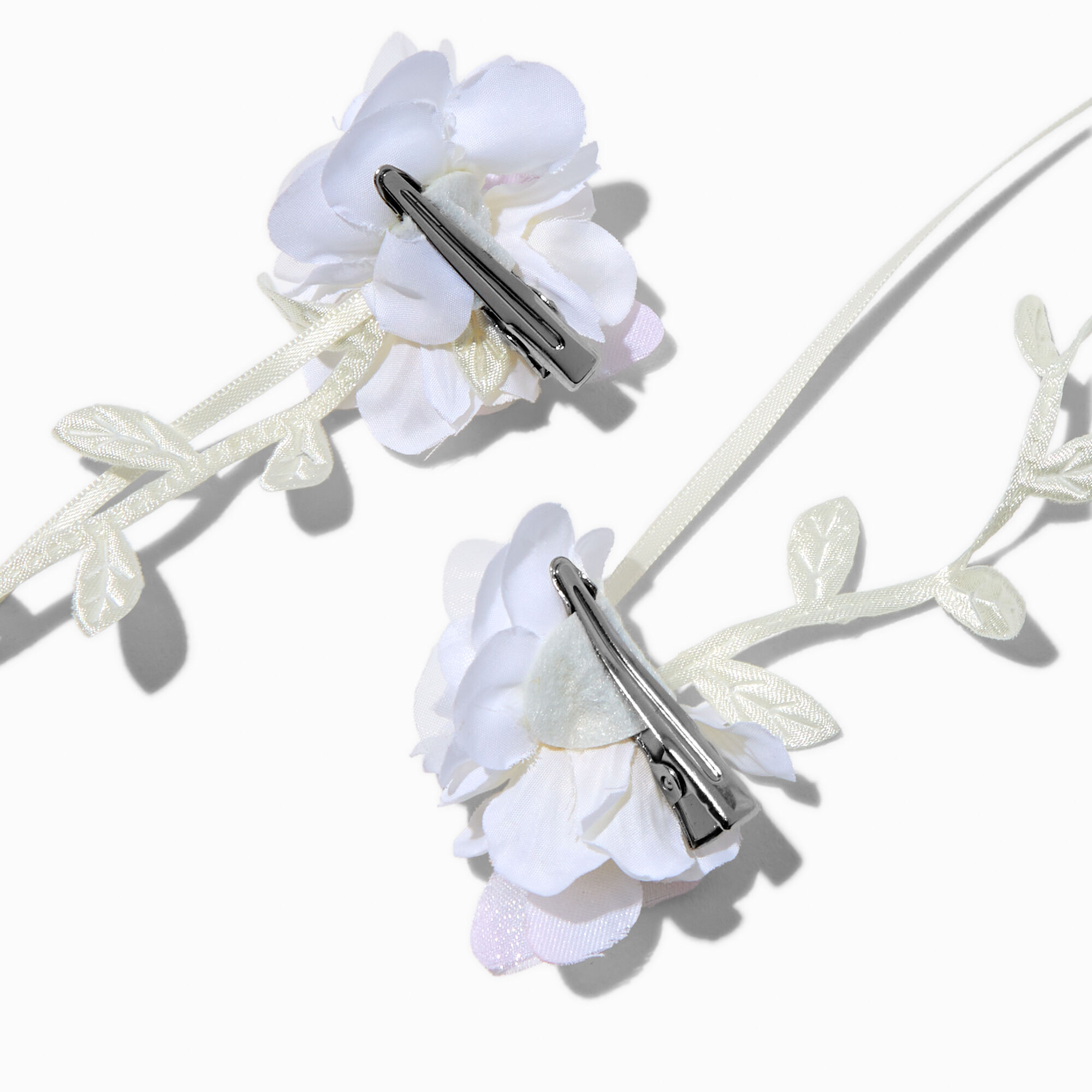 White Flower Hair Clips - 2 Pack,