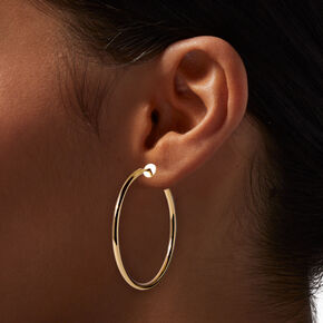 Mixed Metal 40MM Clip On Hoop Earrings - 3 Pack,