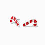 Crystal Candy Cane Stud Earrings,