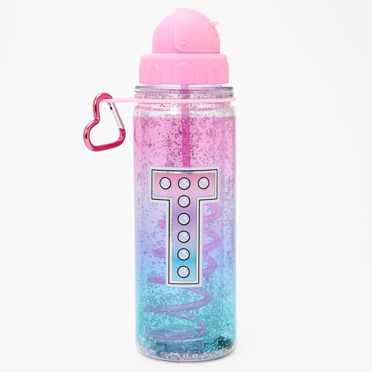 Initial Water Bottle - Pink, T,