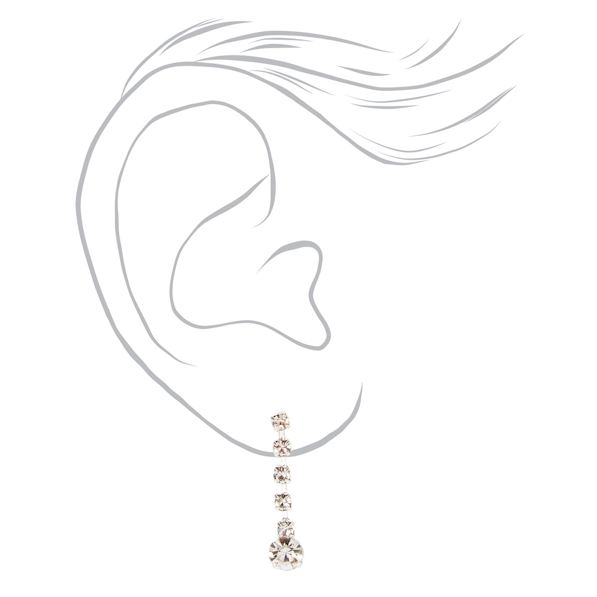 Silver Elegant Rhinestone Jewelry Set - 2 Pack,