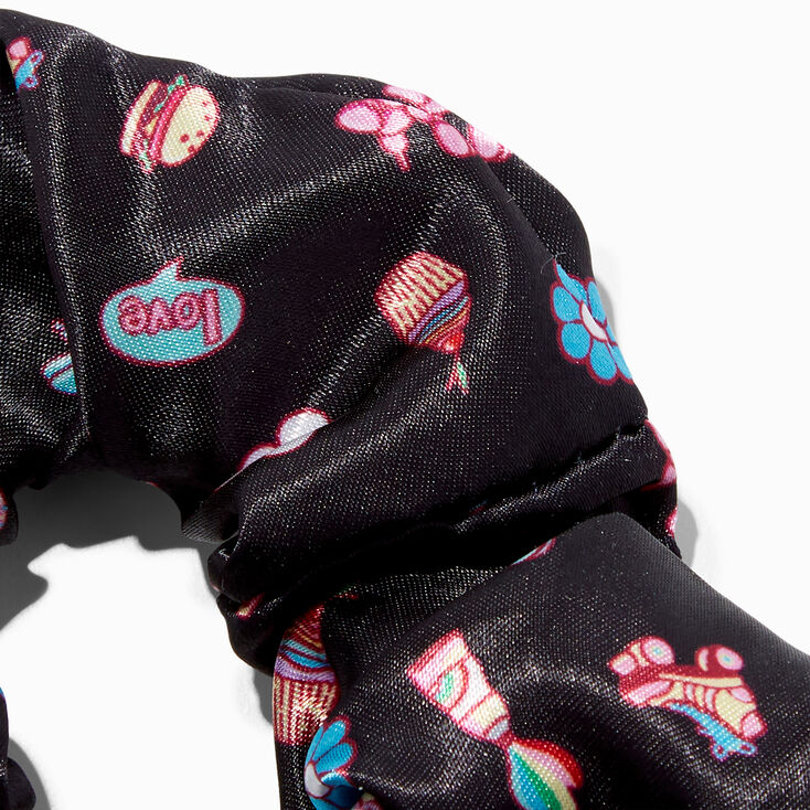 Black 90s Vibe Medium Hair Scrunchie,